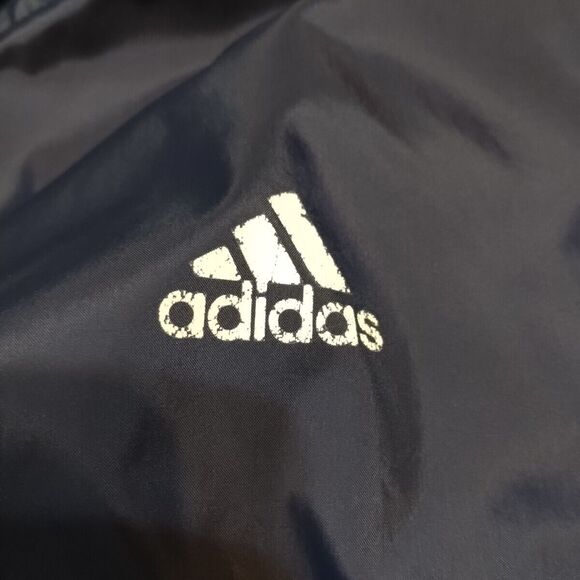 vintage adidas jacket Mens Size 2XL Navy Zip Button Parka - Picture 3 of 15